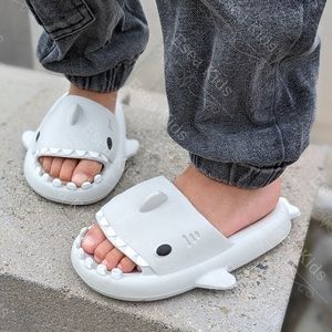 Boutique Grey Shark Slides